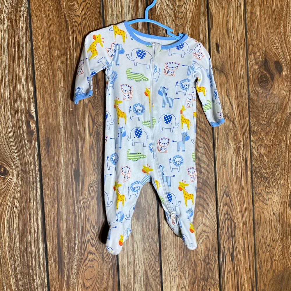 Wonder Nation White and Blue Footies Soft One Pieces
